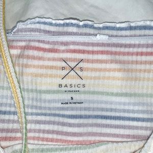 PacSun Tops - rainbow stripped lettuce edge crop top PacSun Tops - rainbow stripped lettuce edge crop top